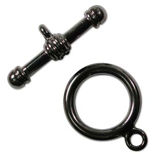 Large Round Toggle with flat loop 17mm pack of 2 Black Oxide ...