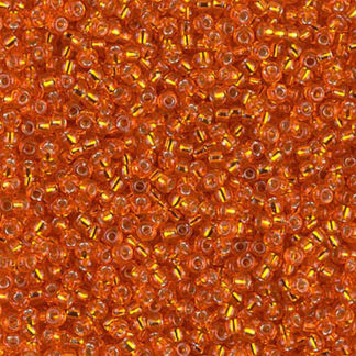 11HM08 - Miyuki Seed Beads size 11 - Silver Lined Orange - 25 grams