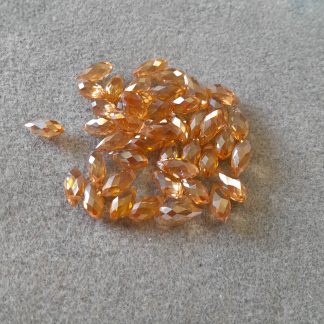 6x12mm Crystal Glass Drop - Champagne - Pack 45
