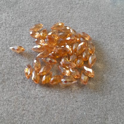 6x12mm Crystal Glass Drop - Champagne - Pack 45