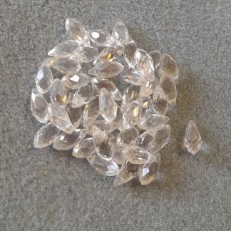 6x12mm Crystal Glass Drop - Clear - Pack 45