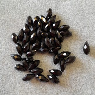 6x12mm Crystal Glass Drop - Jet - Pack 45