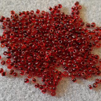 Size 11 seed beads for craft - 150g - Transparent Lined Ruby
