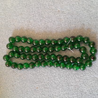 8mm Glass Round -Transparent Green - Pack 56