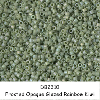 DB2310 - Delica Beads 11s - Frosted Opaque Glazed Rainbow Kiwi - 10 grams