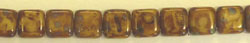HTILT13010 - Czech Two Hole Tile Beads - Opaque Light Beige - Picasso 6mm - 25 tiles