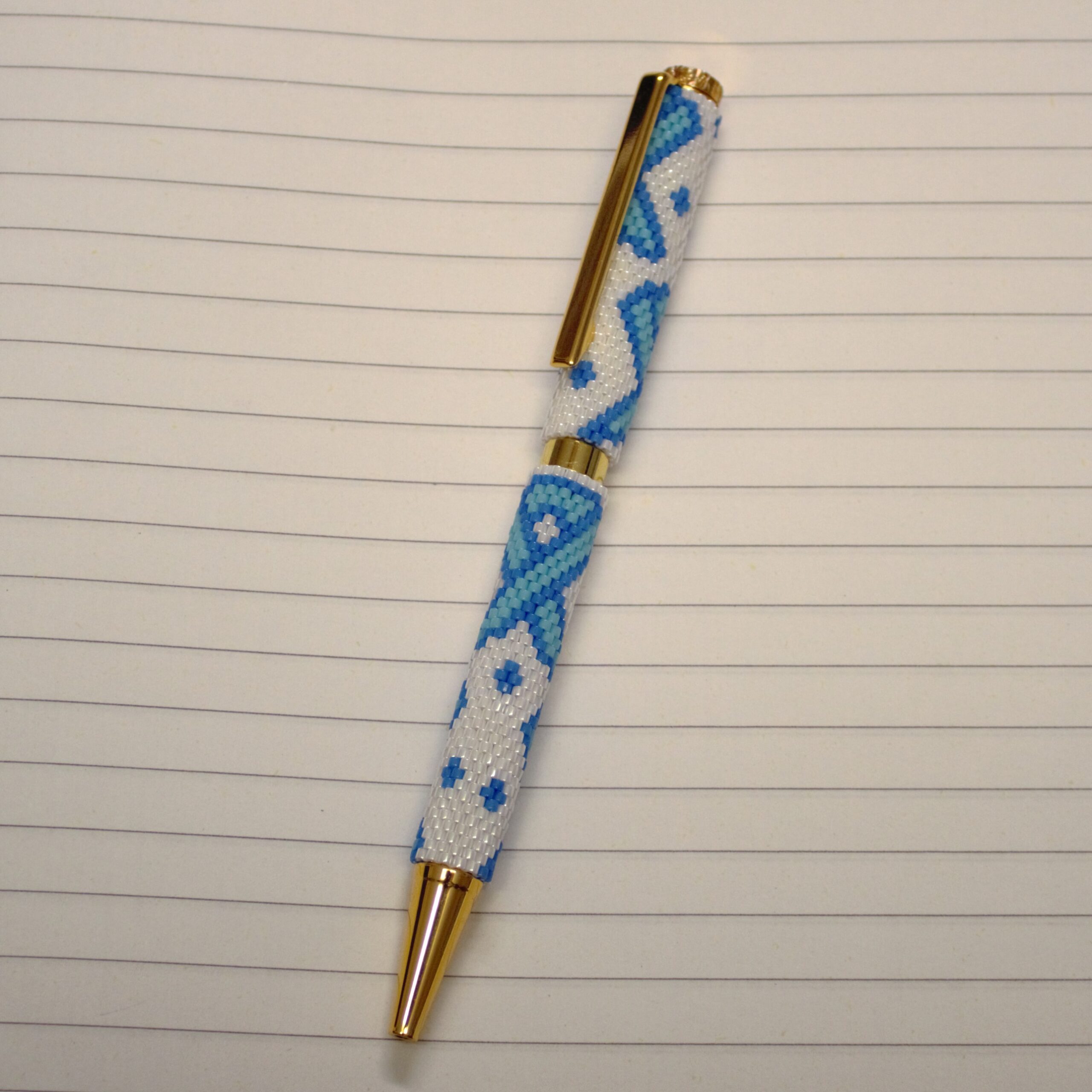 Slimline Pen and Pencil Pattern - Blue Ribbons