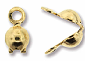 Clam Shell Bead Tip - Gold Plated - 3.5mm Pack of 10