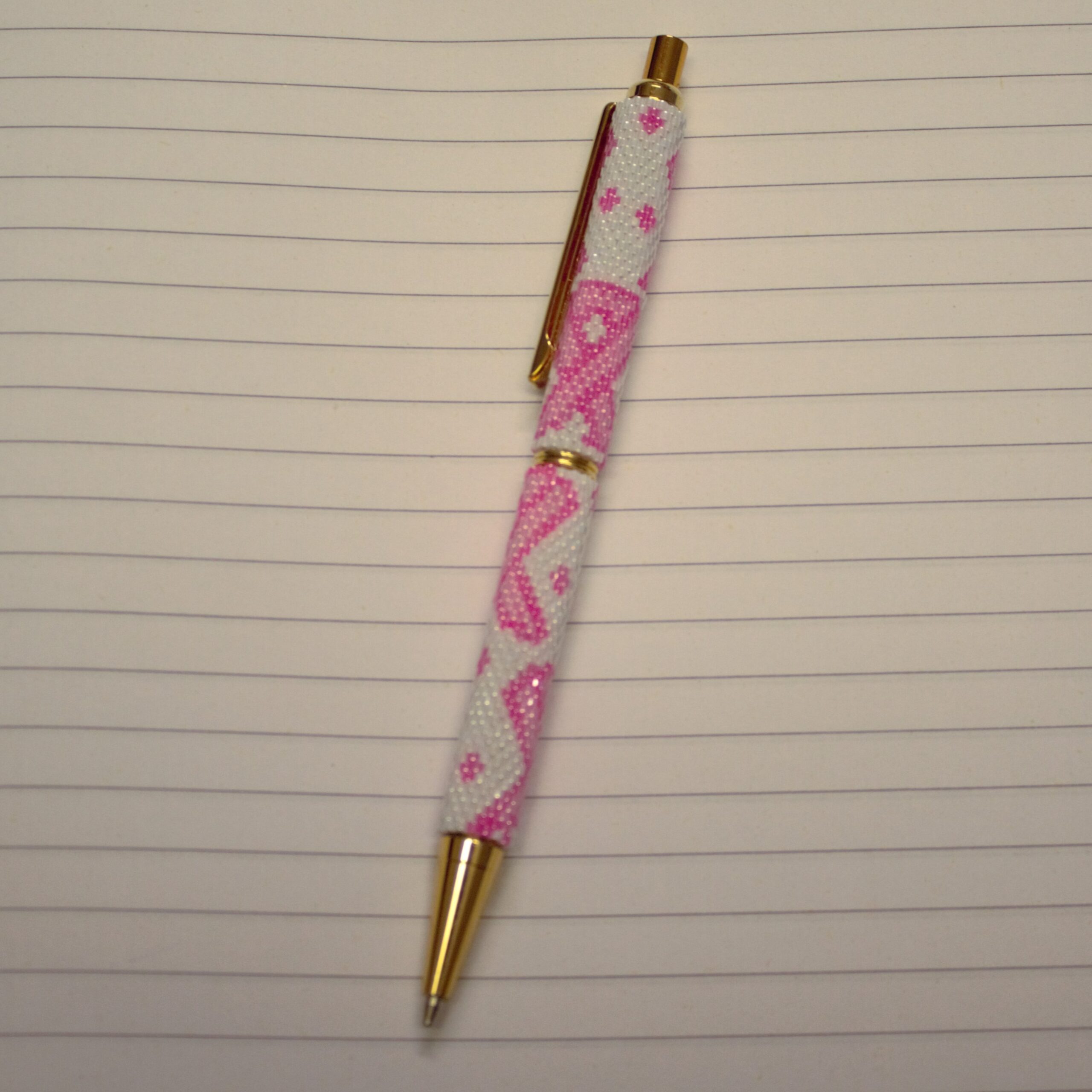 Slimline Pen and Pencil Pattern - Pink Ribbons