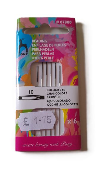 Pony Beading Needles - Colour Eye - Pack of 6 - Size 10