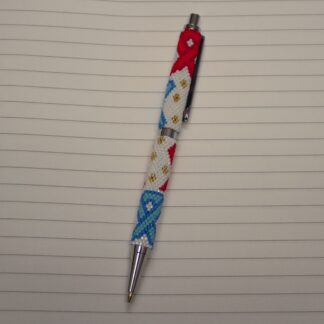 Slimline Pen and Pencil Pattern - Red and Blue Ribbons